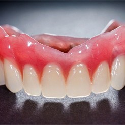 Close up of a top denture