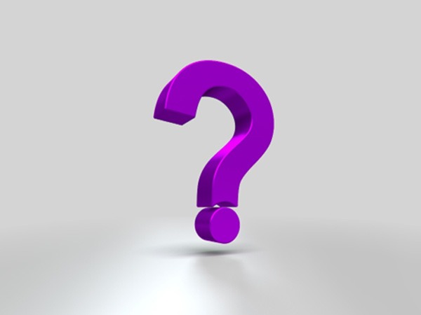 a question mark against a white background