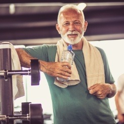 Man enjoying the long term benefits of dental implants