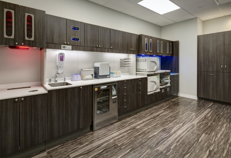 Dental office lab and storage room
