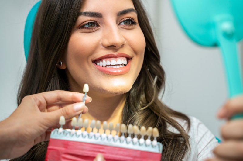 woman after receiving dental crown