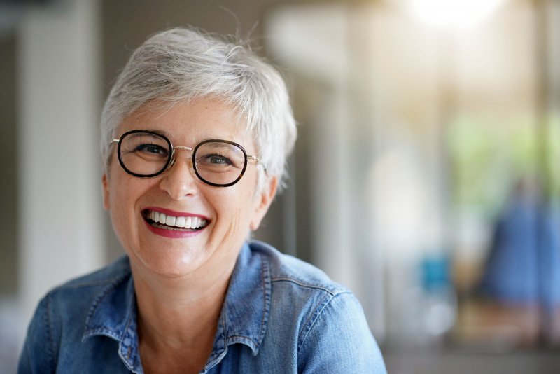 woman with dental implants